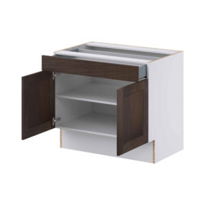 Summerina Chestnut Solid Wood Recessed Assembled 36 in. W x 32.5 in. H x 24 in. D Accessible ADA Base Cabinet with 1 Drawer