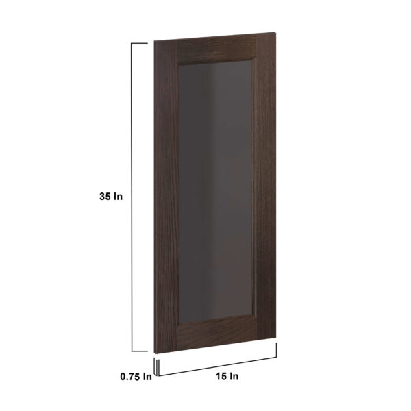 Summerina Chestnut Solid Wood 15x35x0.75 in. Glass Door