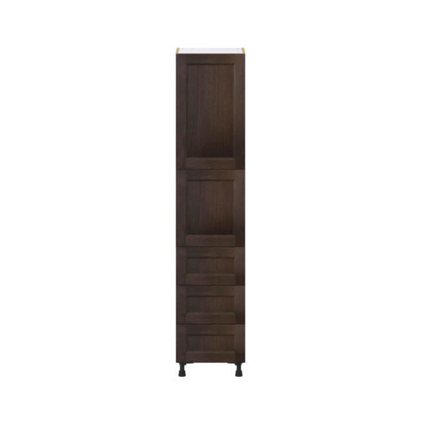 Summerina Chestnut Solid Wood Recessed Assembled Pantry Cabinet 2 Doors with 3 Drawers and 2 Inner Drawers (18 in. W X 84.5 in. H X 24 in. D)