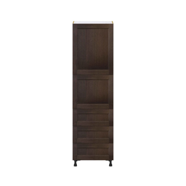 Summerina Chestnut Solid Wood Recessed Assembled Pantry Cabinet 2 Doors with 3 Drawers and 2 Inner Drawers (24 in. W X 84.5 in. H X 24 in. D)