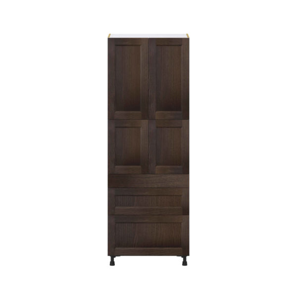 Summerina Chestnut Solid Wood Recessed Assembled Pantry  Cabinet with 2 Inner Drawers (30 in. W x 84.5 in. H x 24 in. D)