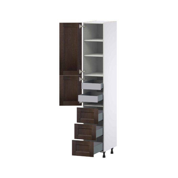 Summerina Chestnut Solid Wood Recessed Assembled Pantry Cabinet 2 Doors with 3 Drawers and 2 Inner Drawers (15 in. W X 89.5 in. H X 24 in. D)