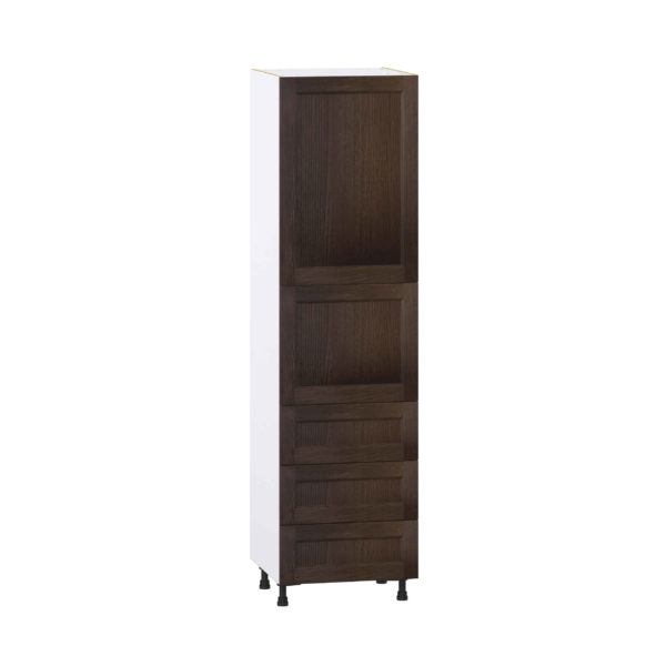 Summerina Chestnut Solid Wood Recessed Assembled Pantry Cabinet 1 Doors with 3 Drawers and 2 Inner Drawers (24 in. W X 89.5 in. H X 24 in. D)