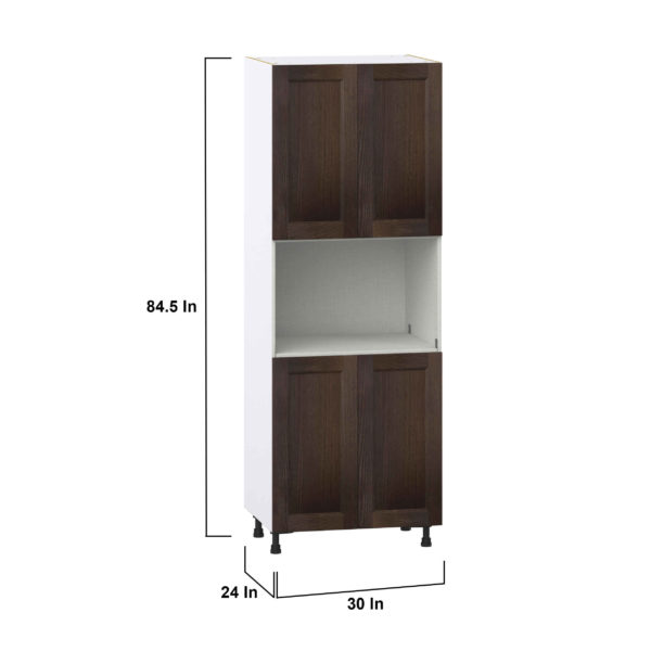 Summerina Chestnut Solid Wood Recessed Assembled Pantry Micro/Oven  Cabinet (30 in. W x 84.5 in. H x 24 in. D)