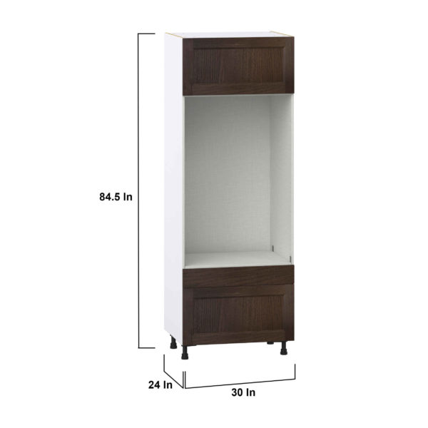 Summerina Chestnut Solid Wood Recessed Assembled Pantry Micro/Oven Cabinet with 2 Drawers and Lift Up Door (30 in. W X 84.5 in. H X 24 in. D)