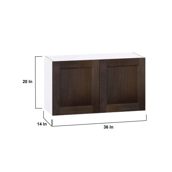 Summerina Chestnut Solid Wood Recessed Assembled  Wall Bridge  Cabinet (36 in. W X 20 in. H X 14 in. D)