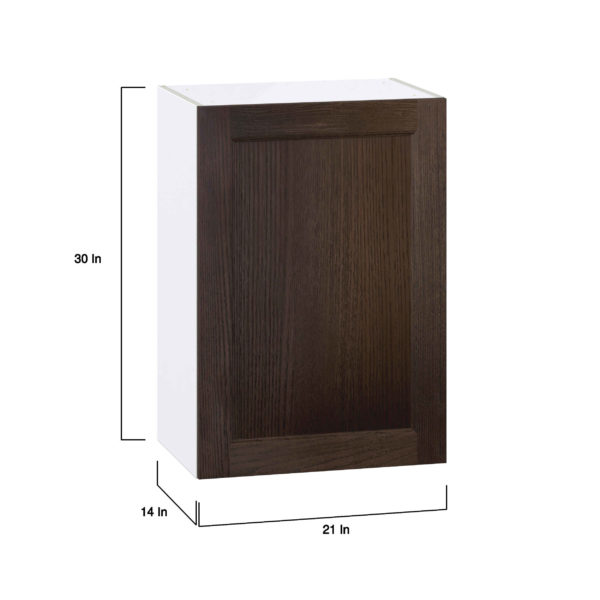 Summerina Chestnut Solid Wood Recessed Assembled Wall  Cabinet with Full High Door (21 in. W x 30 in. H x 14 in. D)