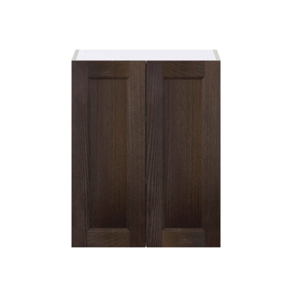 Summerina Chestnut Solid Wood Recessed Assembled Wall  Cabinet  with 2 Full high Doors (24 in. W x 30 in. H x 14 in. D)