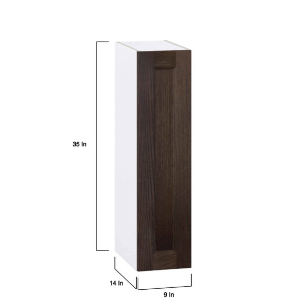 Summerina Chestnut Solid Wood Recessed Assembled Wall  Cabinet with Full High Door (9 in. W x 35 in. H x 14 in. D)