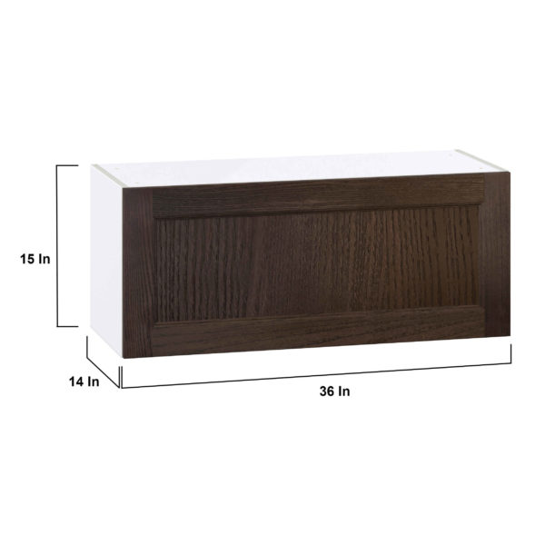 Summerina Chestnut Solid Wood Recessed Assembled Wall Bridge  Cabinet with Lift Up Door (36 in. W x 15 in. H x 14 in. D)