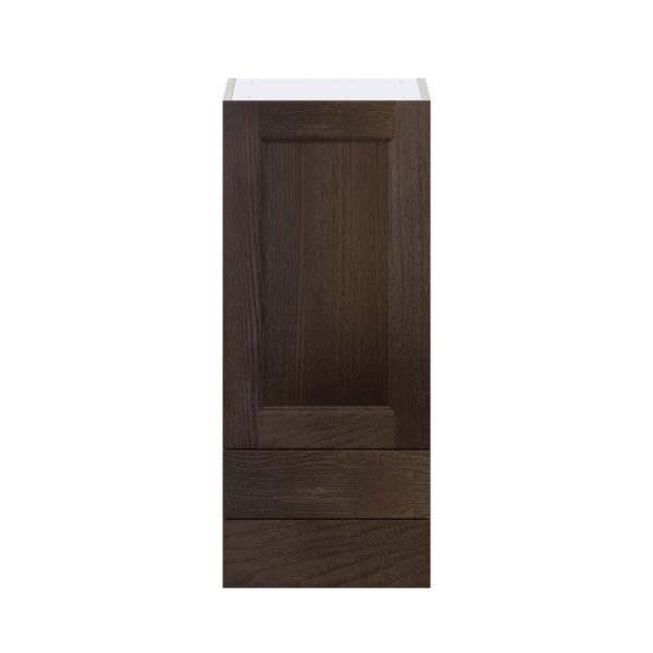 Summerina Chestnut Solid Wood Recessed Assembled Wall  Cabinet with a Door and Two 5 in. Drawers (15 in. W x 35 in. H x 14 in. D)