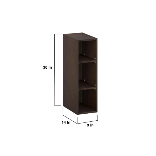 Summerina Chestnut Solid Wood Wall Open Shelf 9 in. W X 30 in. H X 14 in. D