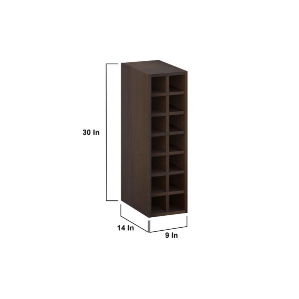 Summerina Chestnut Solid Wood Wall Wine Rack 9 in. W X 30 in. H X 14 in. D