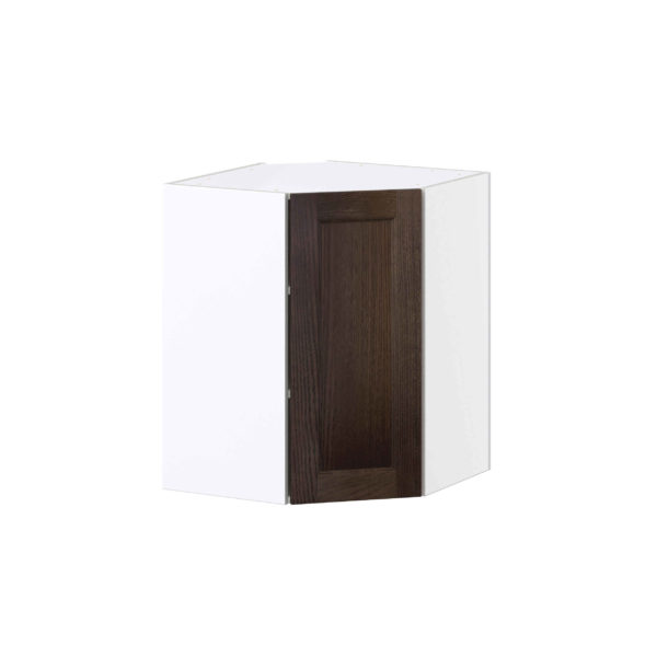 Summerina Chestnut Solid Wood Recessed Assembled Wall Diagonal Corner Cabinet with a Door (24 in. W x 30 in. H x 24 in. D)