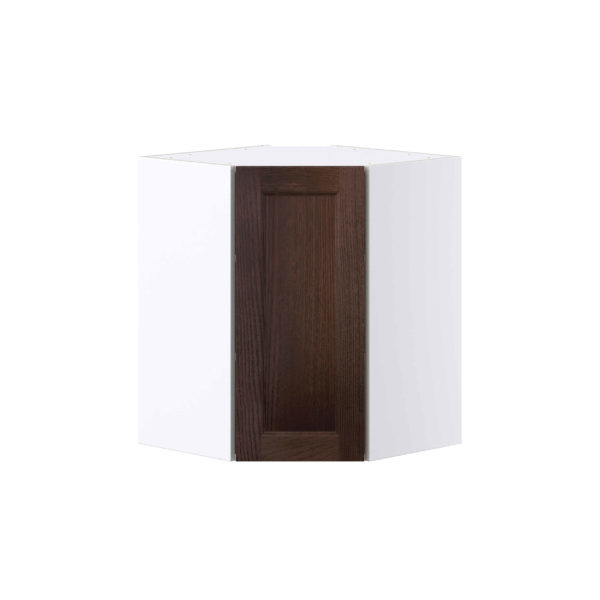 Summerina Chestnut Solid Wood Recessed Assembled Wall Diagonal Corner Cabinet with a Door (24 in. W x 30 in. H x 24 in. D)