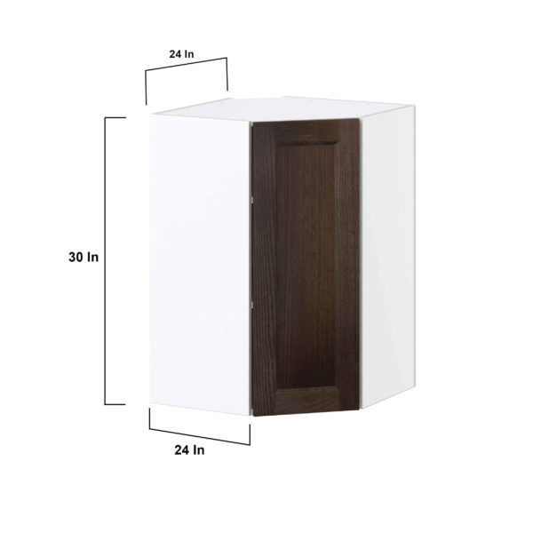 Summerina Chestnut Solid Wood Recessed Assembled Wall Diagonal Corner Cabinet with a Door (24 in. W x 35 in. H x 24 in. D)