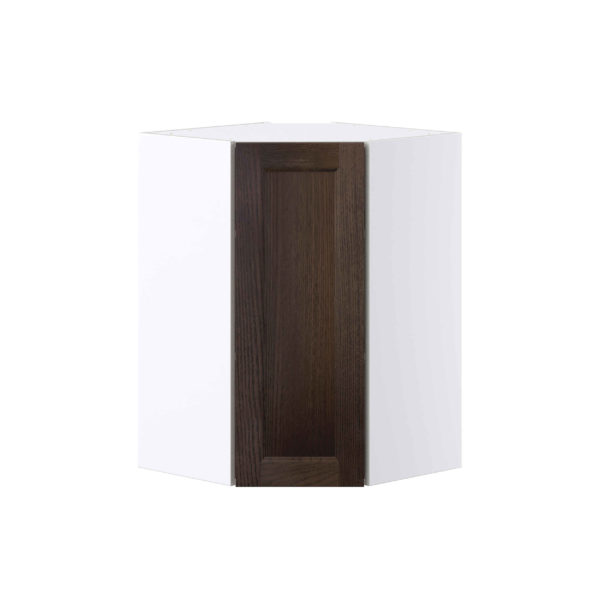 Summerina Chestnut Solid Wood Recessed Assembled Wall Diagonal Corner Cabinet with a Door (24 in. W x 35 in. H x 24 in. D)