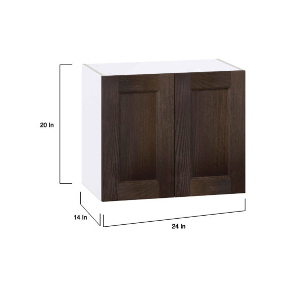 Summerina Chestnut Solid Wood Recessed Assembled Wall  Cabinet with 2 Full High Doors (24 in. W X 20 in. H X 14 in. D)