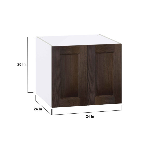 Summerina Chestnut Solid Wood Recessed Assembled Wall  Cabinet with 2 Full High Doors (24 in. W X 20 in. H X 24 in. D)