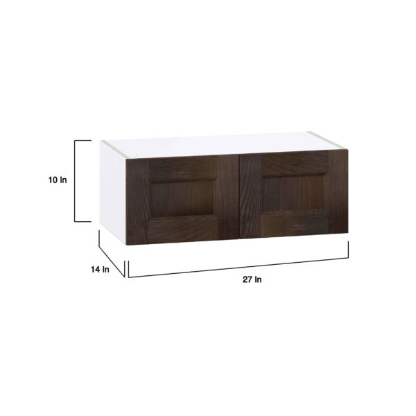 Summerina Chestnut Solid Wood Recessed Assembled Wall Bridge Cabinet (27 in. W X 10 in. H X 14 in. D)