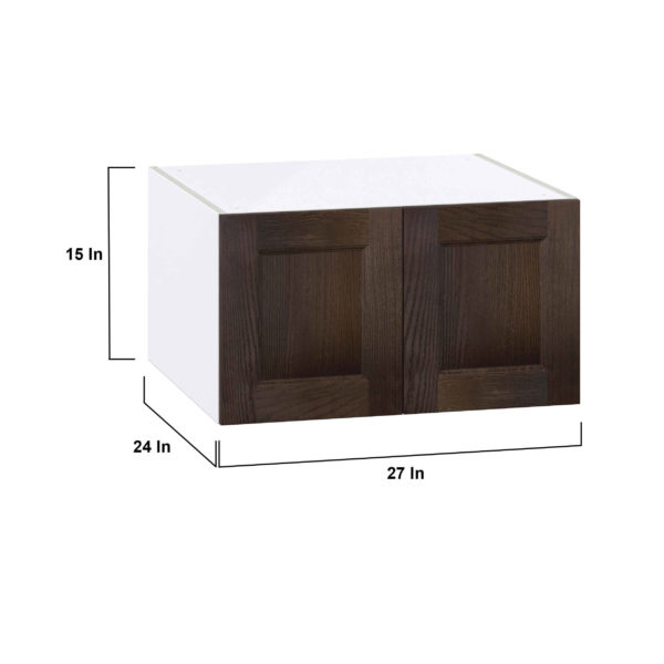 Summerina Chestnut Solid Wood Recessed Assembled Deep Wall Bridge  Cabinet (27 in. W X 15 in. H X 24 in. D)