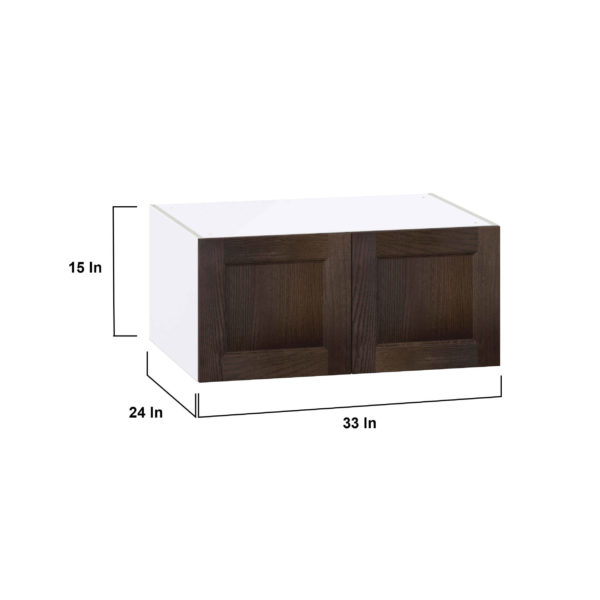 Summerina Chestnut Solid Wood Recessed Assembled Deep Wall Bridge  Cabinet (33 in. W X 15 in. H X 24 in. D)