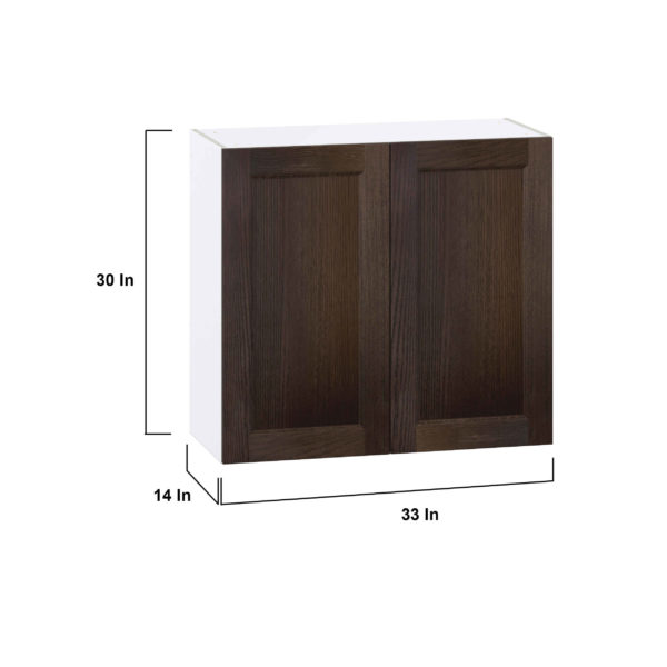 Summerina Chestnut Solid Wood Recessed Assembled Wall  Cabinet (33 in. W X 30 in. H X 14 in. D)