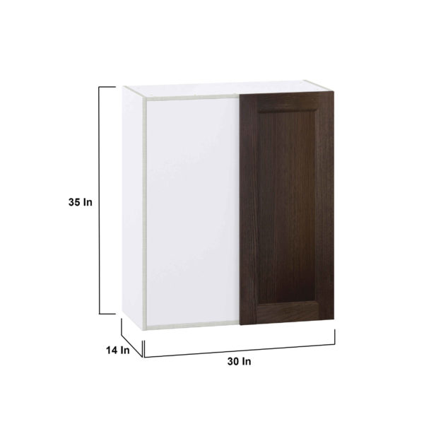 Summerina Chestnut Solid Wood Recessed Assembled Wall Blind Corner  Cabinet (30 in. W X 35 in. H X 14 in. D)