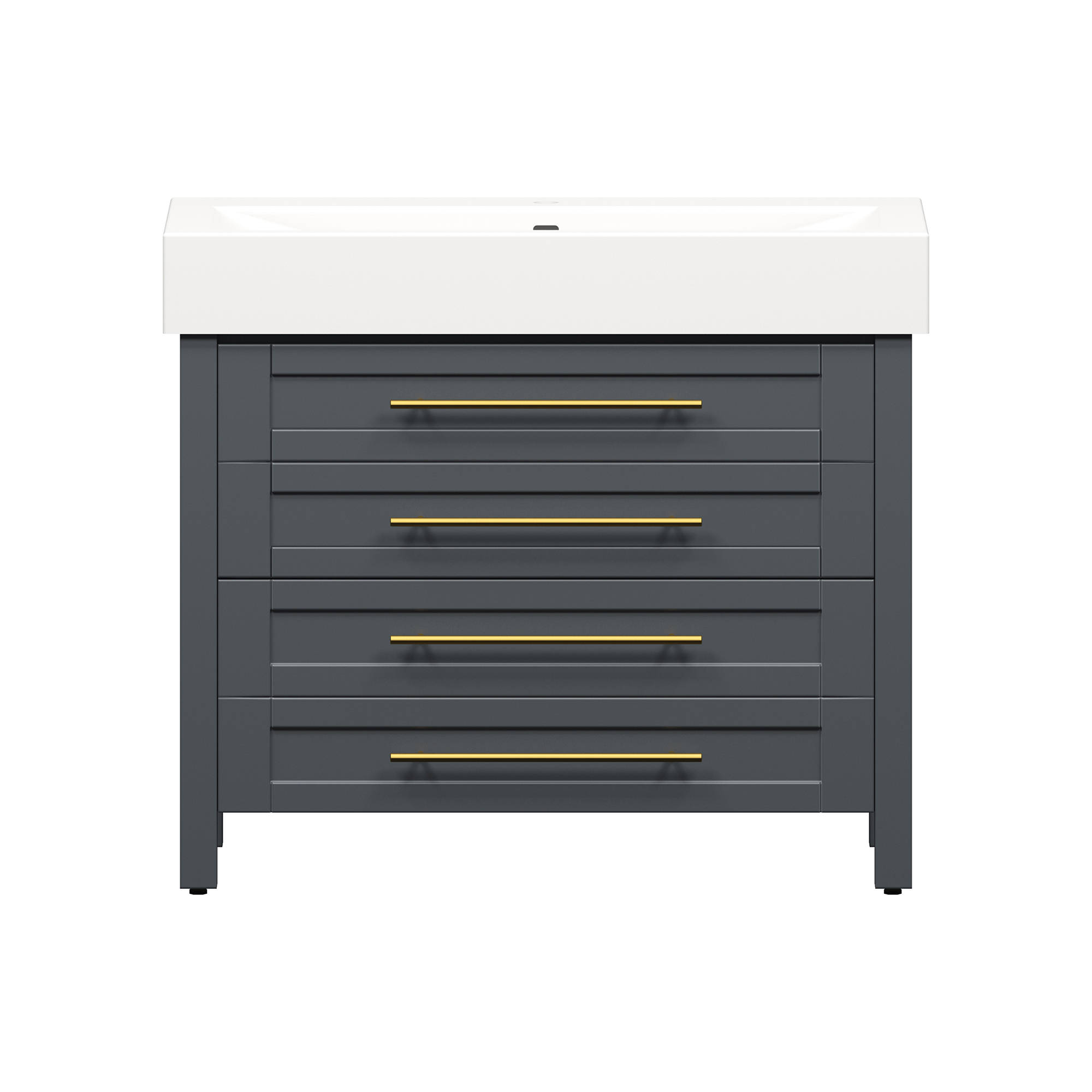 Barberry 40 in. W x 19 in. D Vanity in Charcoal with Porcelain Vanity Top in Solid White with White Basin