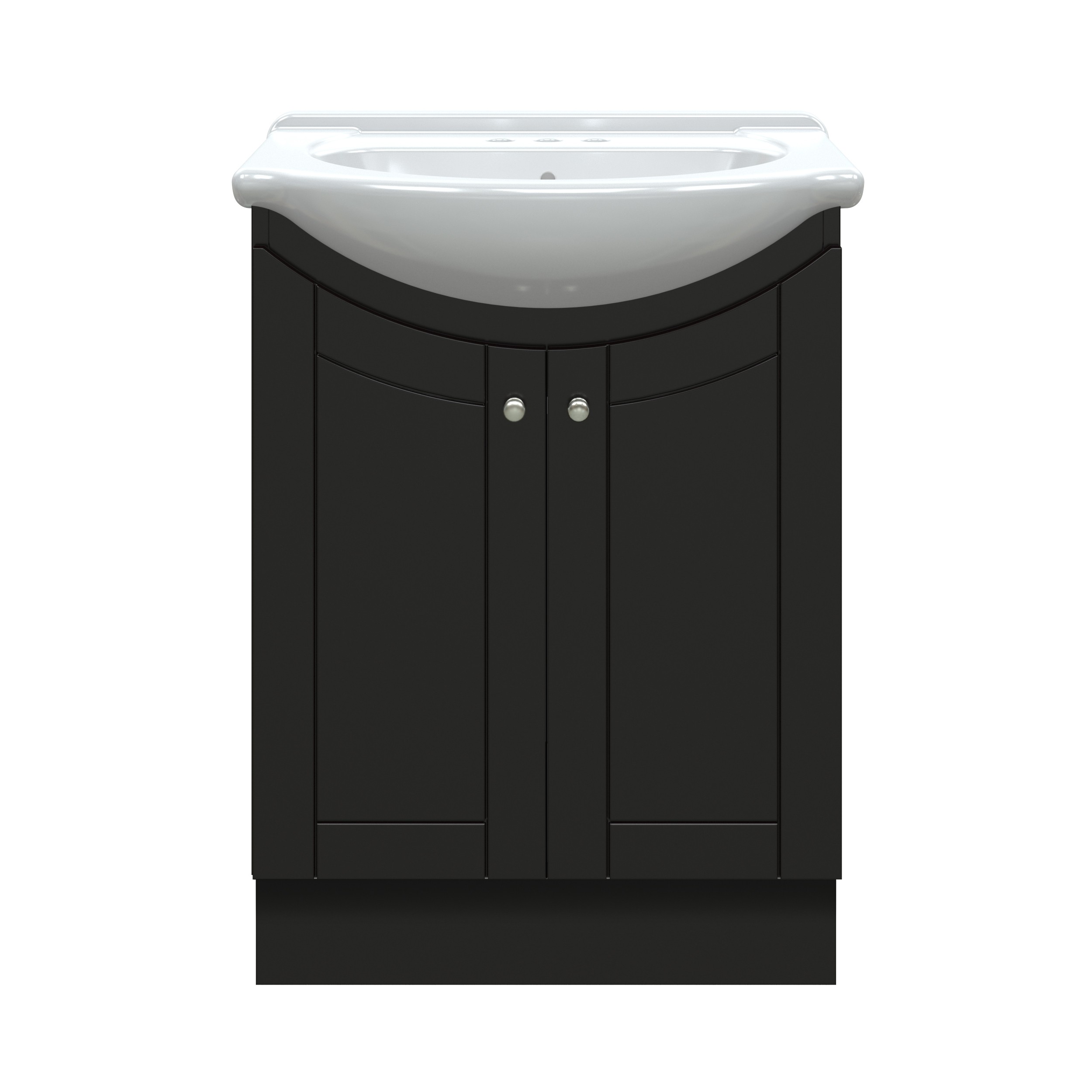 Bellflower 24"W x 17-1/8"D Vanity in Coffee Bean with White Porcelain Vanity Top