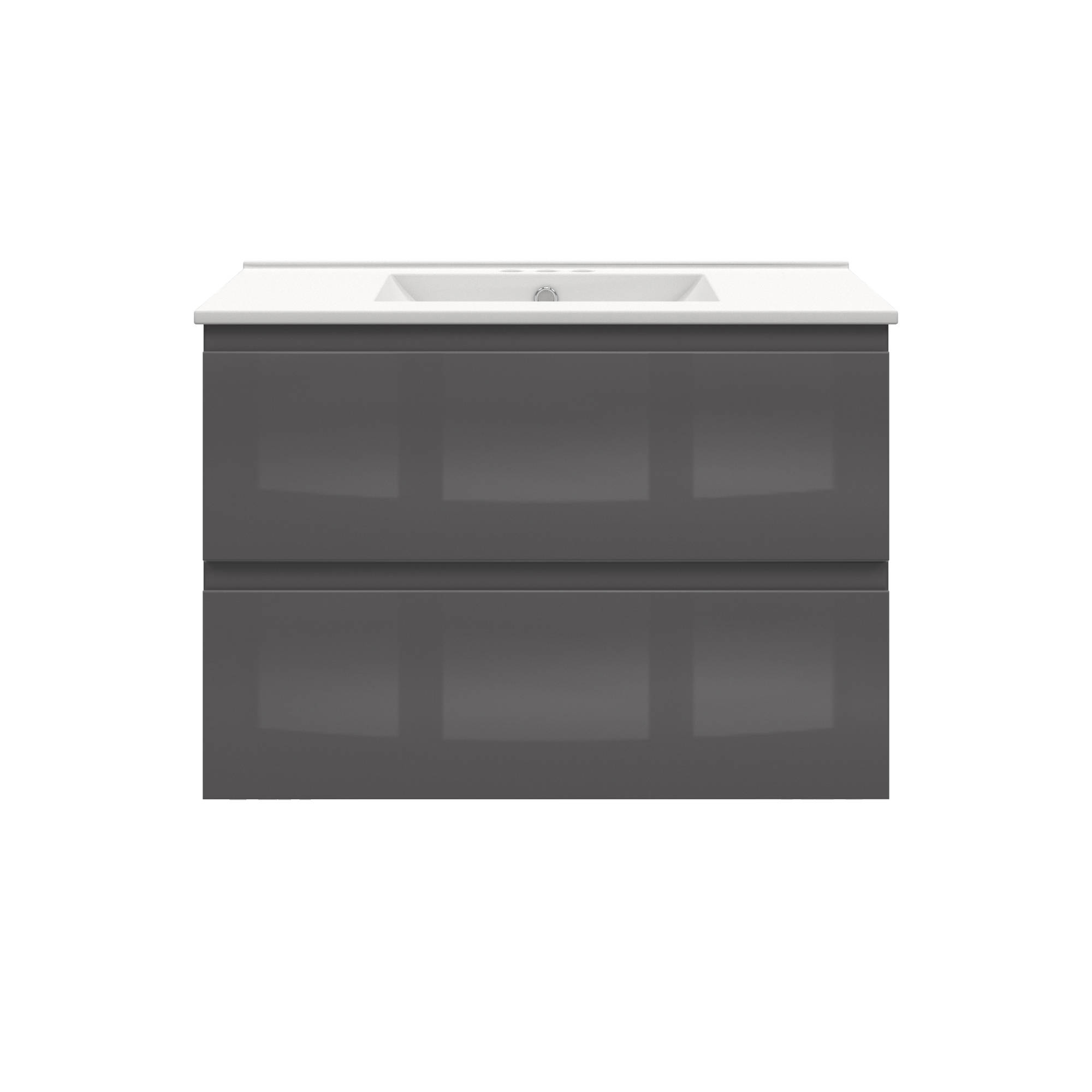 Celsia 30 in. W x 18-1/2 in. D Vanity in Gray Gloss with Porcelain Vanity Top in White with White Basin