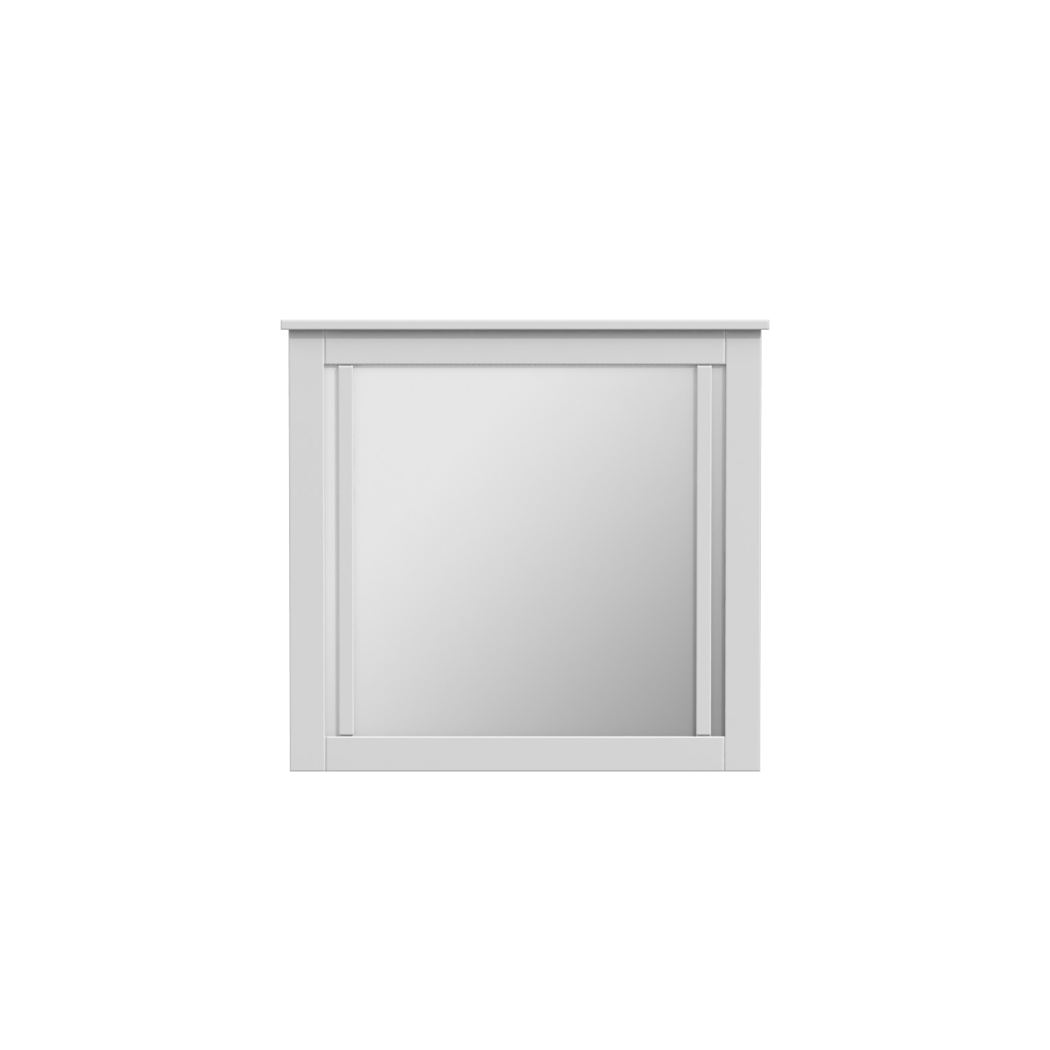 Craven 33"W x 31"H Matte White Framed Mirror