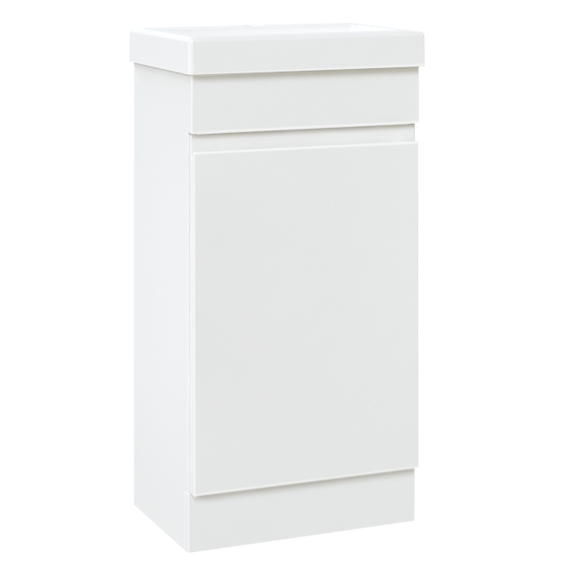 Exeter 17-1/2 in. W x 13-1/2 in. D Bath Vanity in White Gloss with Porcelain Vanity Top in White with White Basin