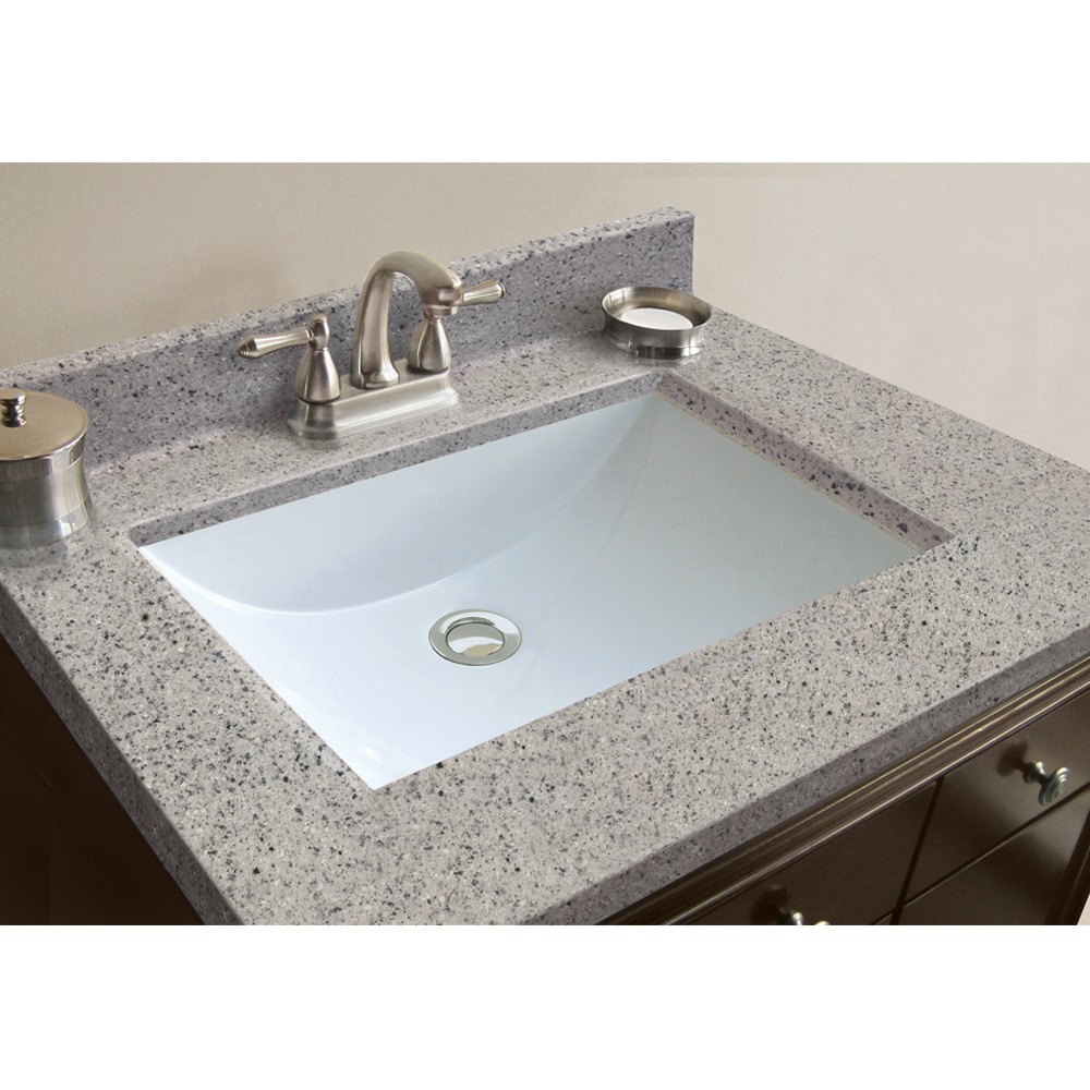 25"W x 22"D Moonstone Cultured Marble Vanity Top with Rectangular Wave Integrated Bowl