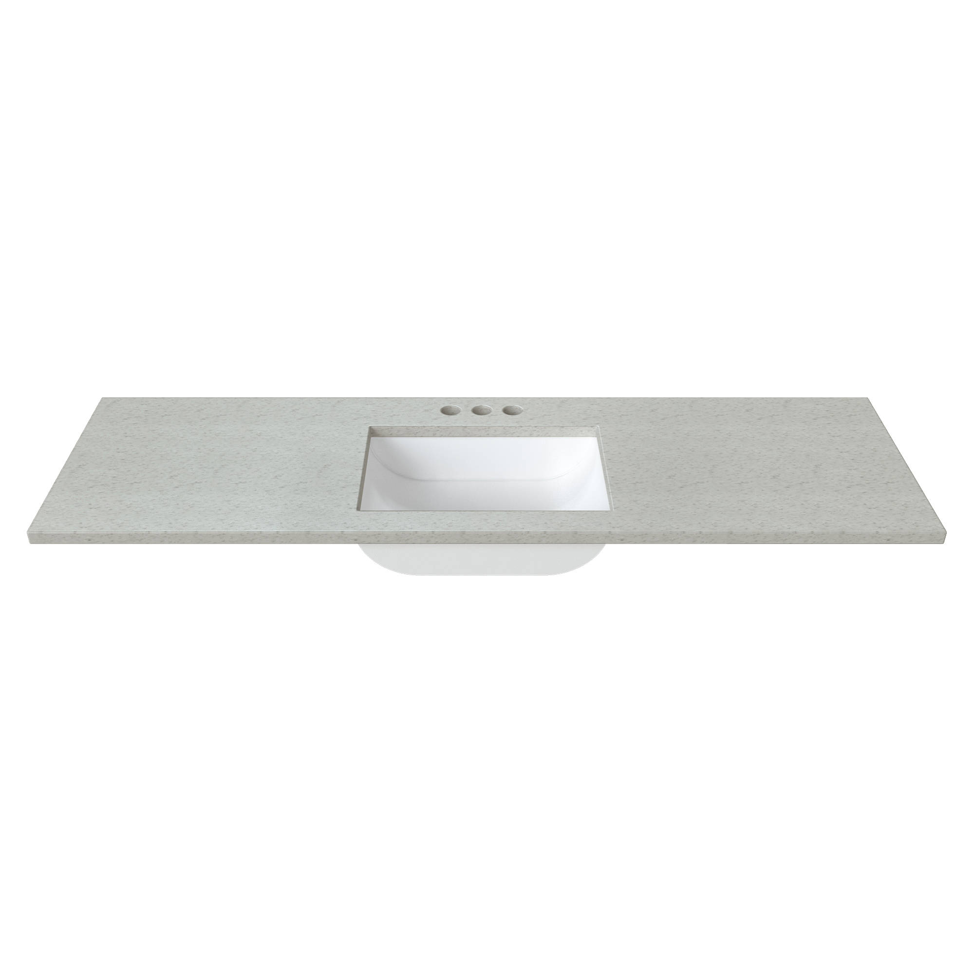 Silver Poplar 61 in. W x 22 in. D Cultured Marble Rectangular Undermount Single Basin Vanity Top