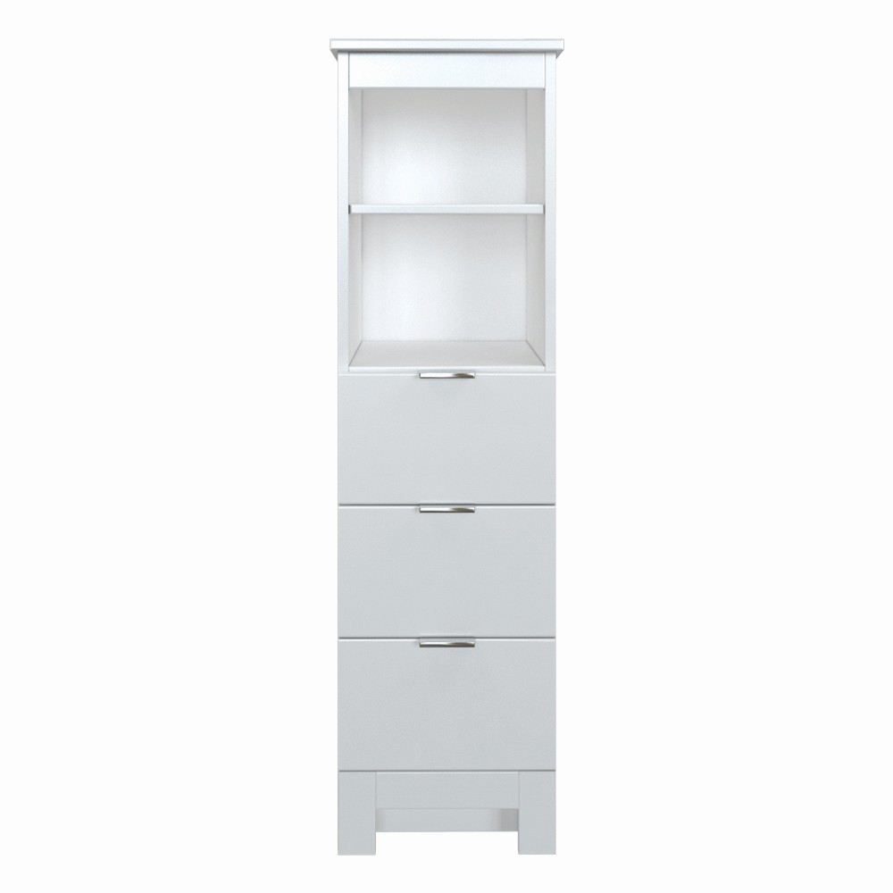 14"W Sonata Linen Cabinet in Matte White