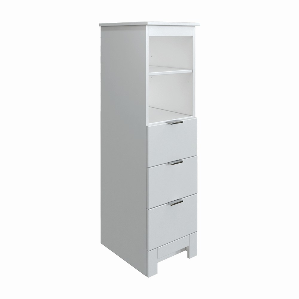 14"W Sonata Linen Cabinet in Matte White