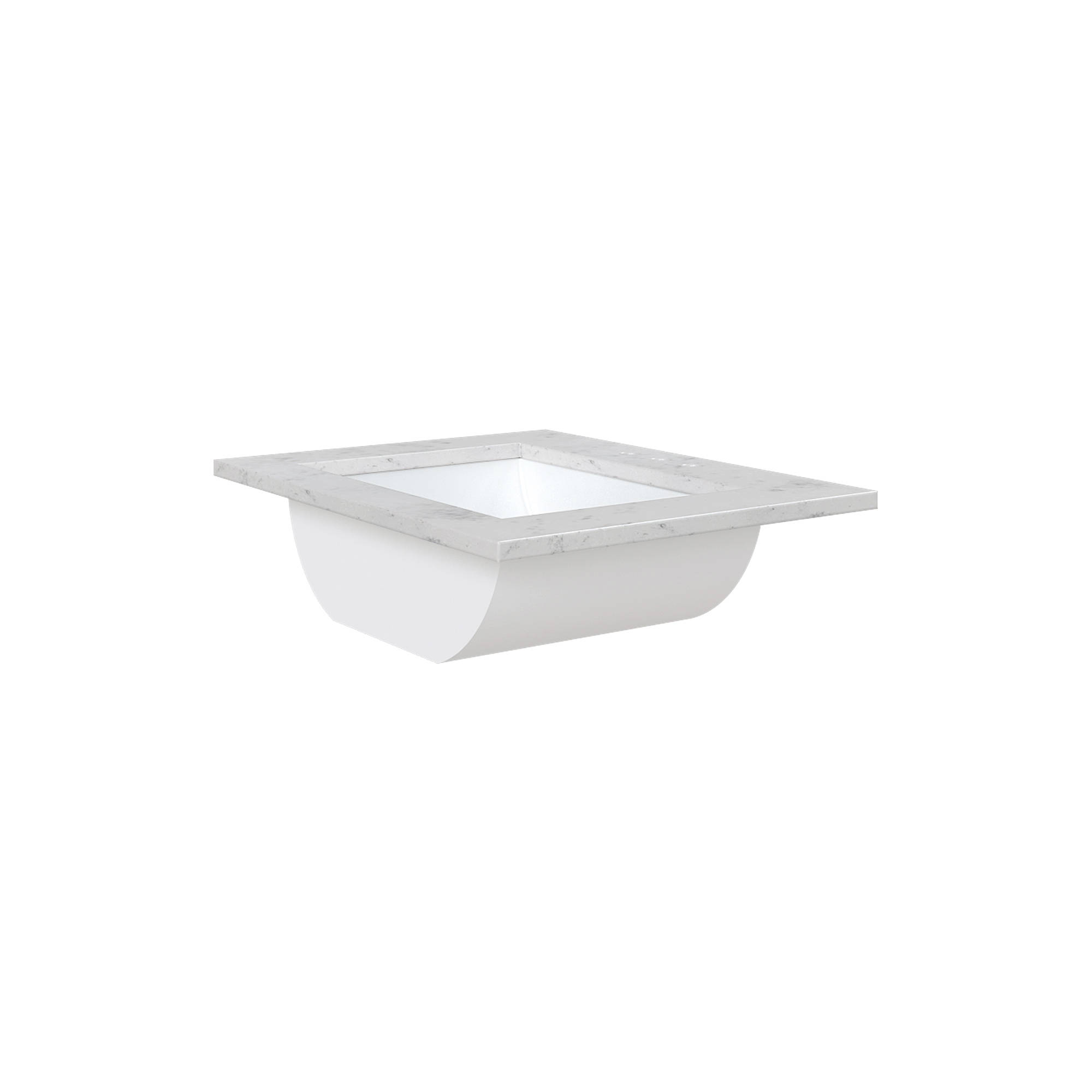 White Sage 25 in. W x 22 in. D Cultured Marble Rectangular Undermount Single Basin Vanity Top