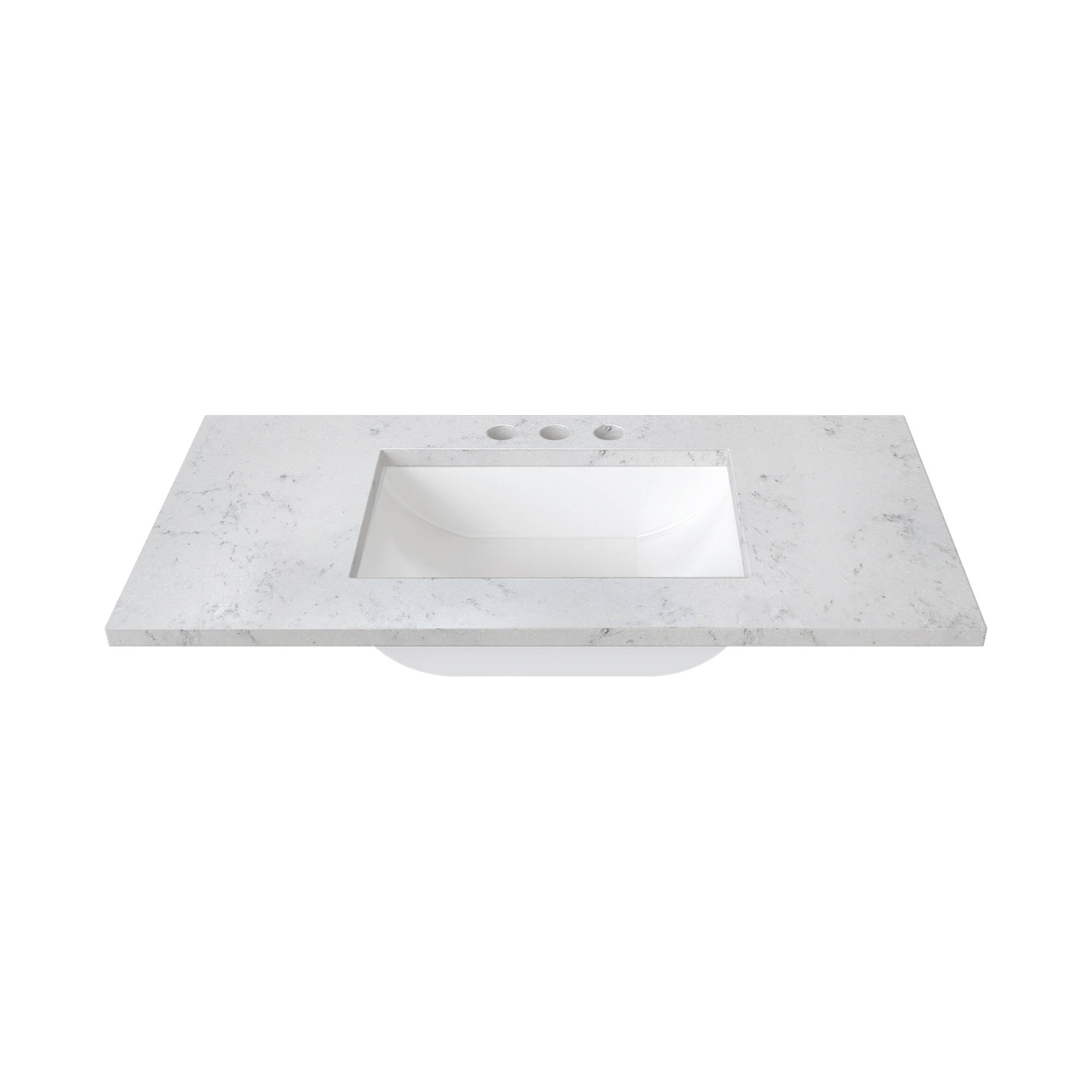 White Sage 37 in. W x 22 in. D Cultured Marble Rectangular Undermount Single Basin Vanity Top