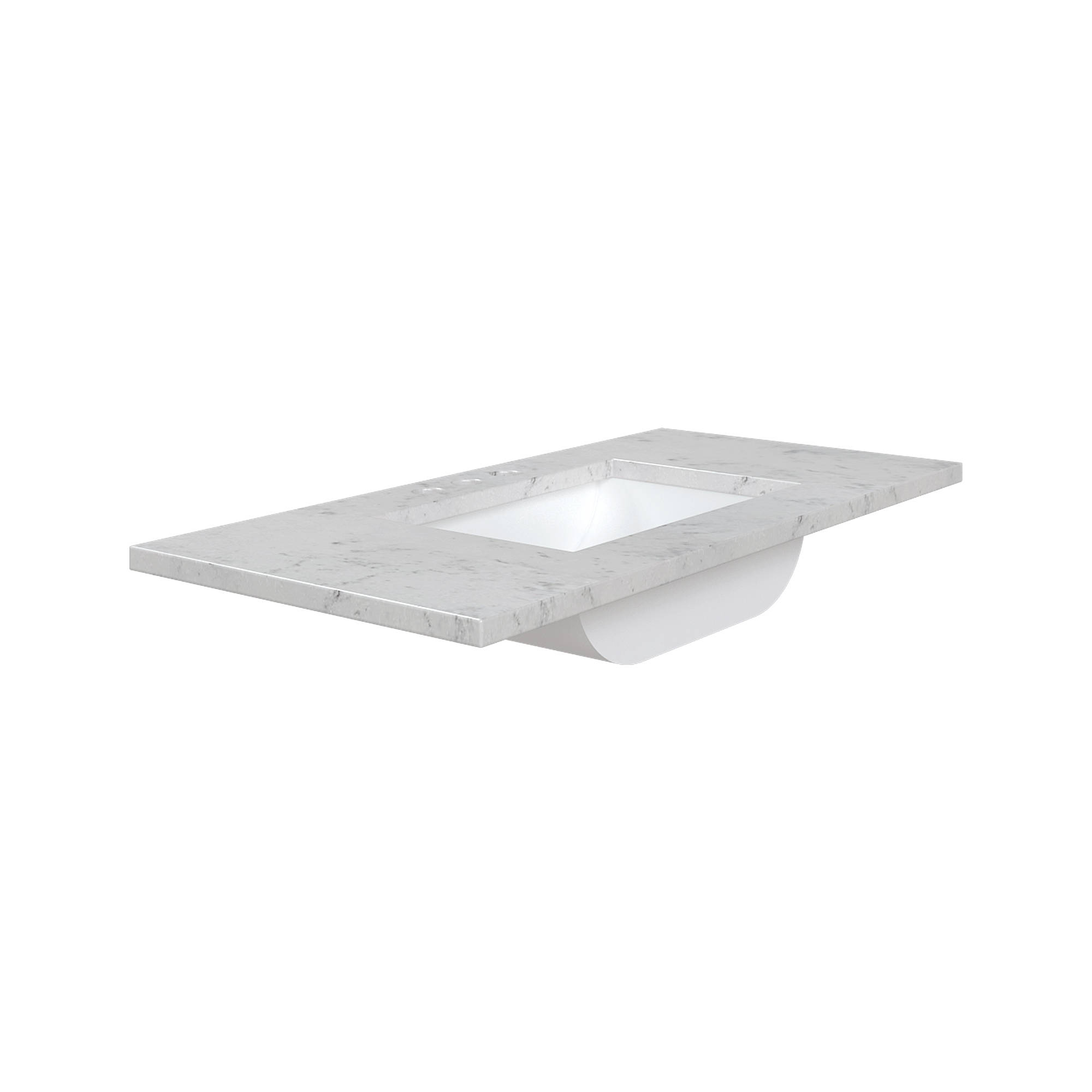 White Sage 37 in. W x 22 in. D Cultured Marble Rectangular Undermount Single Basin Vanity Top