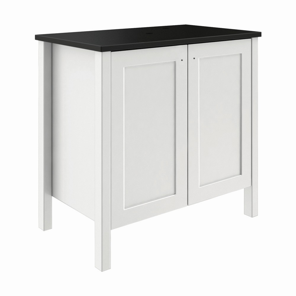 Whyndam 30"W x 18"D Matte White Bathroom Vanity Cabinet