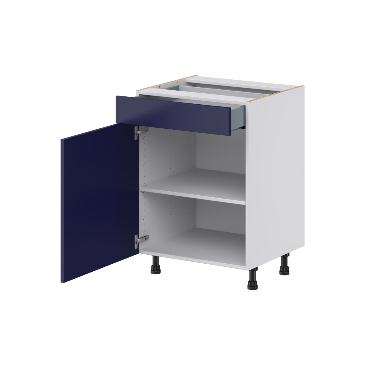 Camellia Painted Midnight Blue Recessed Assembled 24 in. W x 34.5 in. H x 21 in. D Vanity Base Cabinet with 1 Drawer