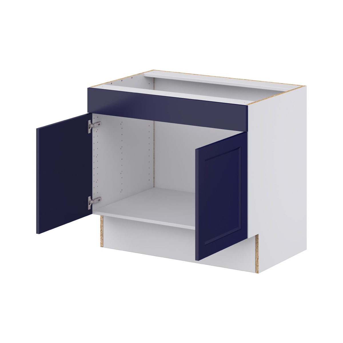 Camellia Painted Midnight Blue Recessed Assembled 36 in. W x 32.5 in. H x 24 in. D ADA Sink Base With Removable Front Cabinet