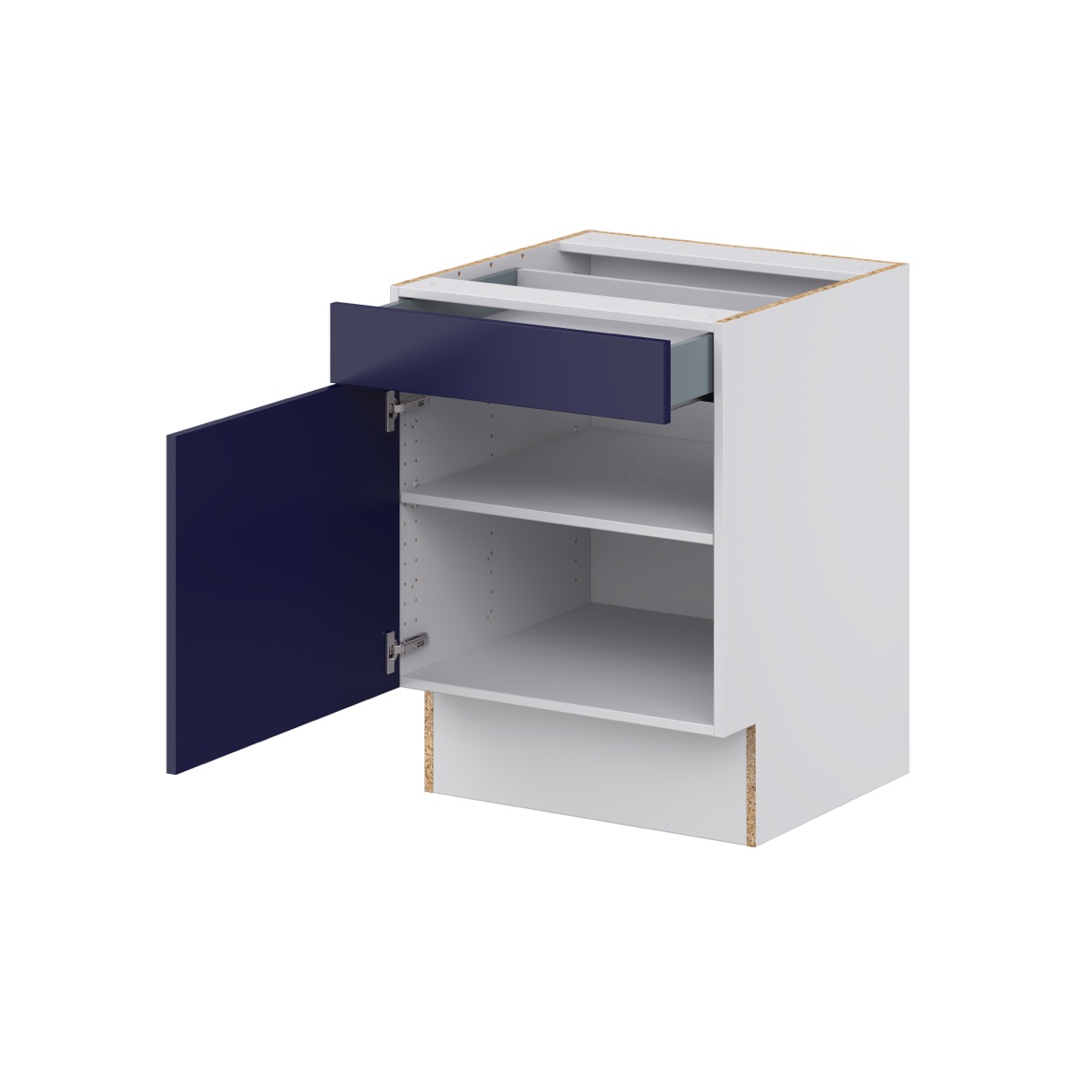 Camellia Painted Midnight Blue Recessed Assembled 24 in. W x 32.5 in. H x 24 in. D Accessible ADA Base Cabinet with 1 Drawer