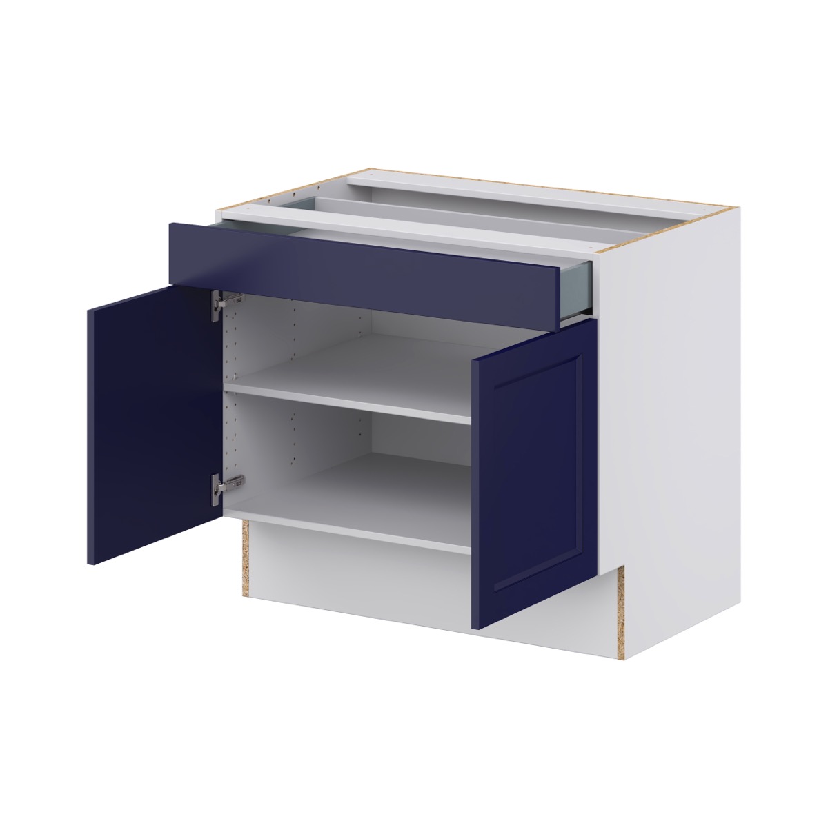 Camellia Painted Midnight Blue Recessed Assembled 36 in. W x 32.5 in. H x 24 in. D Accessible ADA Base Cabinet with 1 Drawer