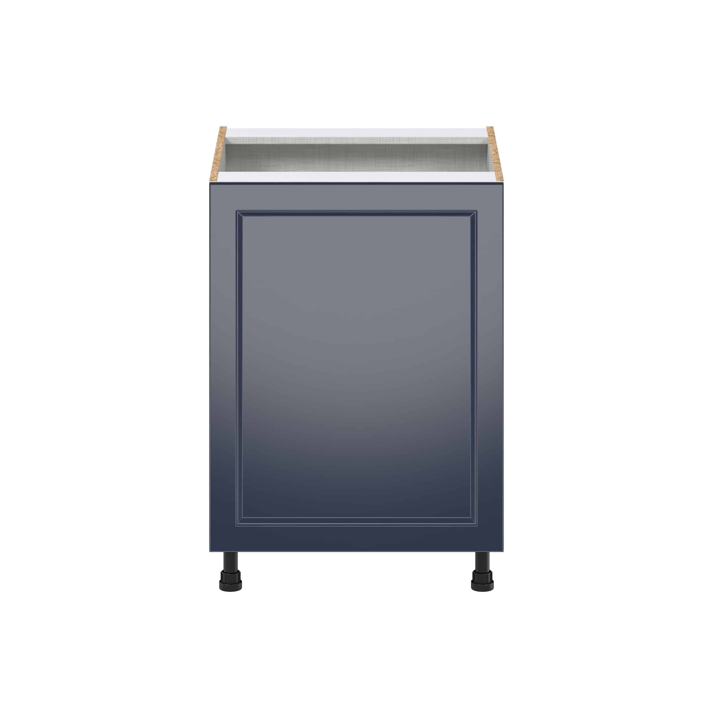 Camellia Painted Midnight Blue Recessed Assembled Full High Door with Pull Out  3 Waste Bins Kitchen Cabinet (24 in. W x 34.5 in. H x 24 in. D)