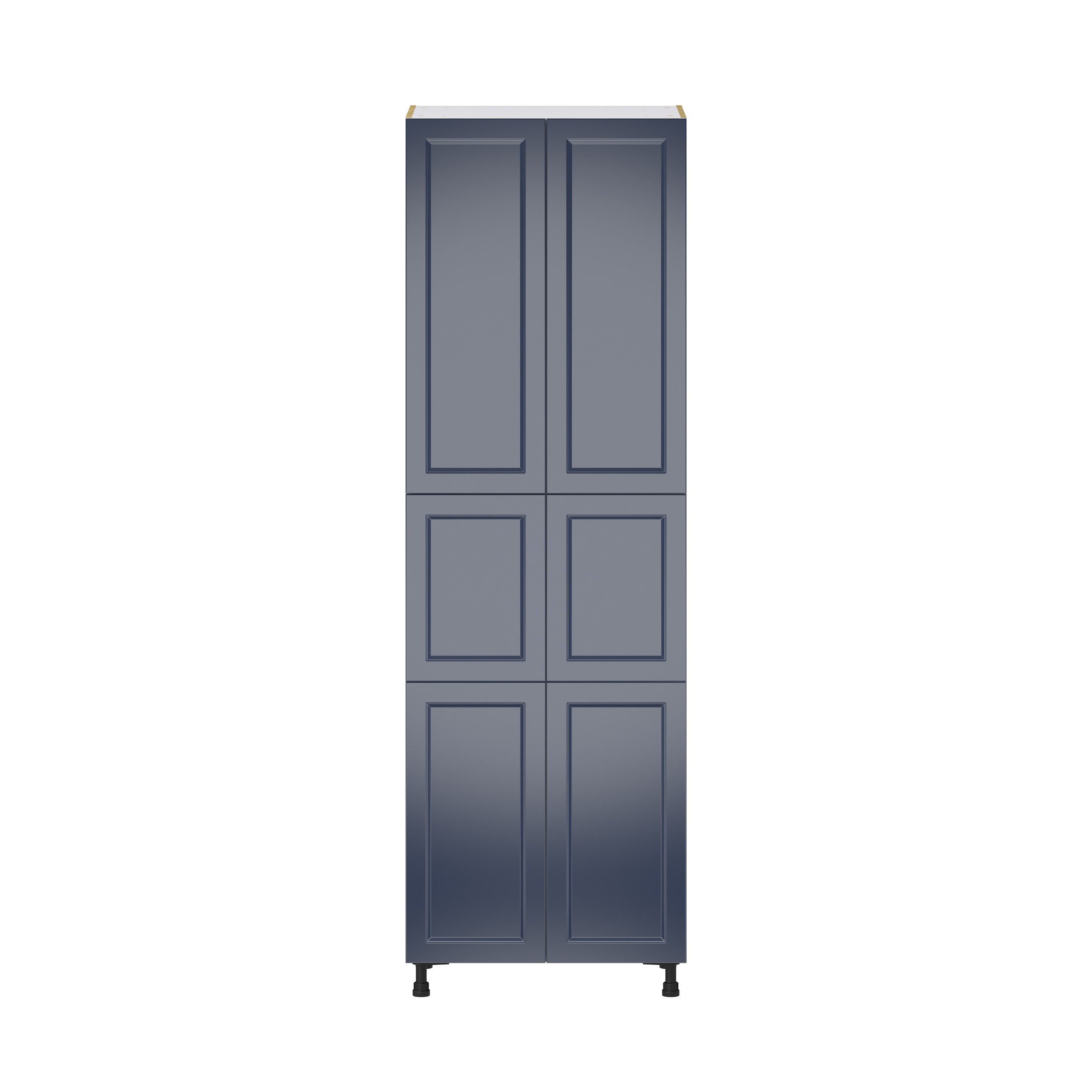 Camellia Painted Midnight Blue Recessed Assembled Pantry Cabinet with 5 Shelves (30 in. W x 94.5 in. H x 24 in. D)