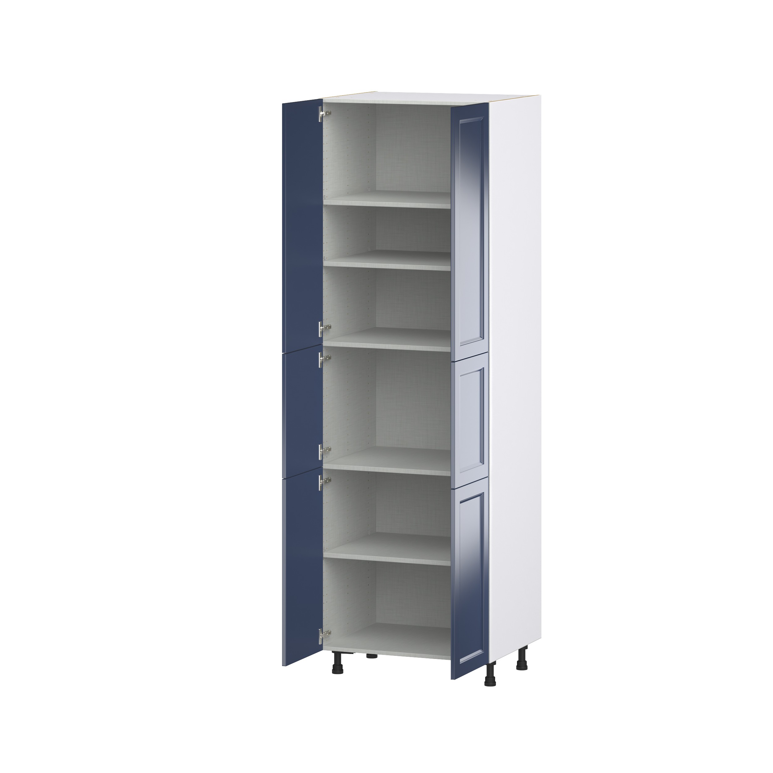 Camellia Painted Midnight Blue Recessed Assembled Pantry Cabinet with 5 Shelves (30 in. W x 94.5 in. H x 24 in. D)