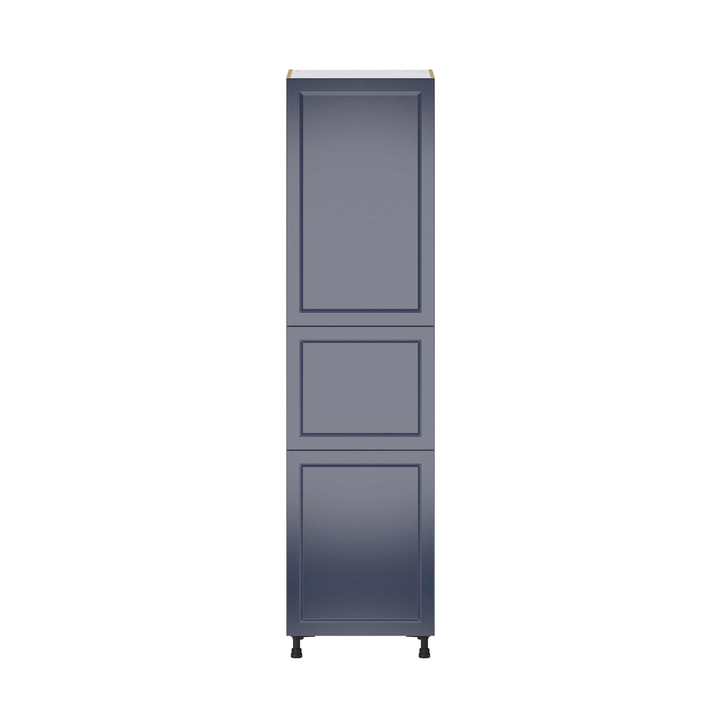 Camellia Painted Midnight Blue Recessed Assembled Pantry Cabinet with 2 Doors and 3 Inner Drawers (24 in. W X 94.5 in. H X 24 in. D)