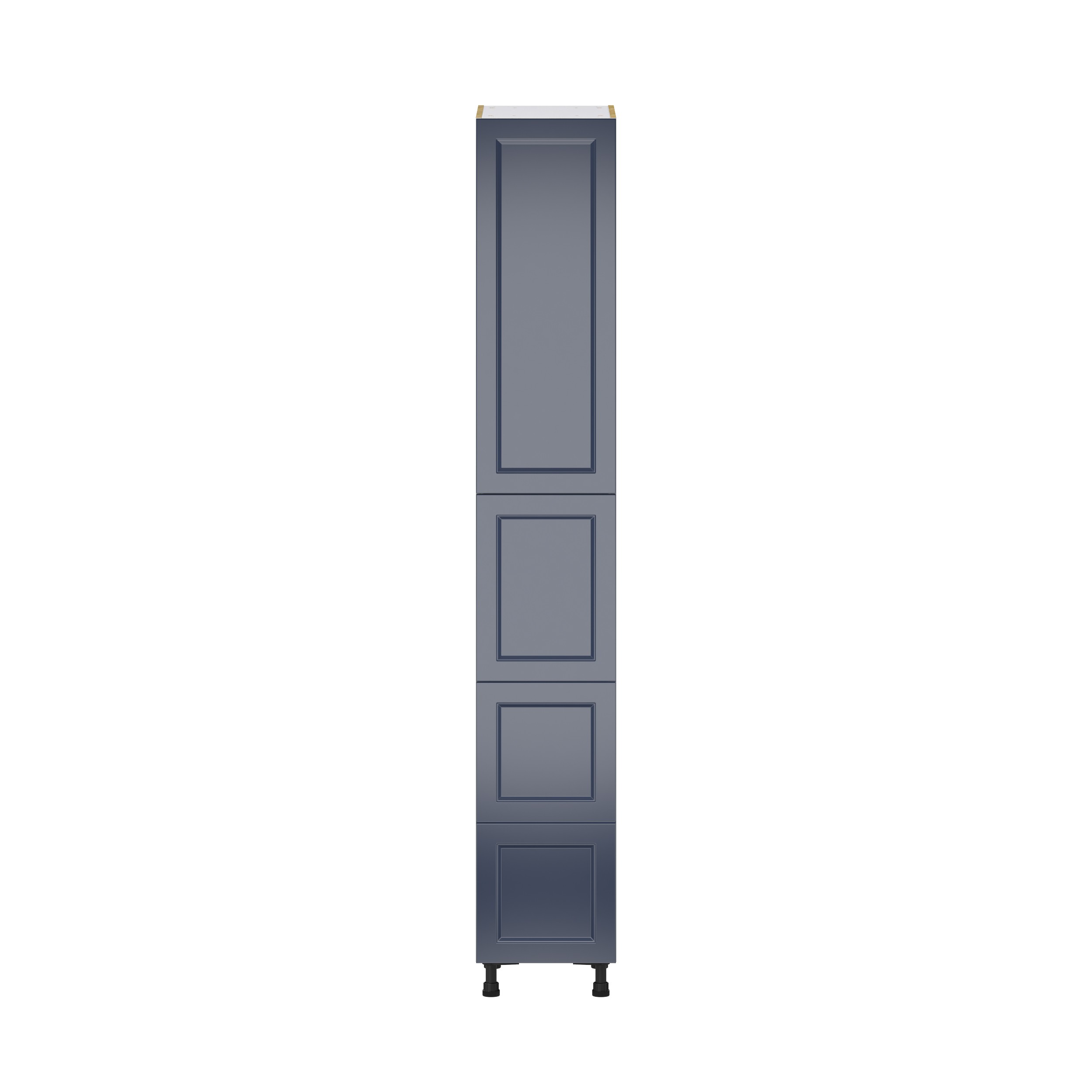 Camellia Painted Midnight Blue Recessed Assembled Pantry Cabinet 2 Doors with 2 Drawers and 2 Inner Drawers (15 in. W X 94.5 in. H X 24 in. D)